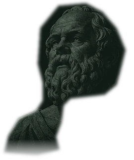 Illustrated bust of Socrates